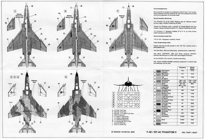 HI Decal 1//72 McDonnell RF-4C//F-4E Phantoms # 72057