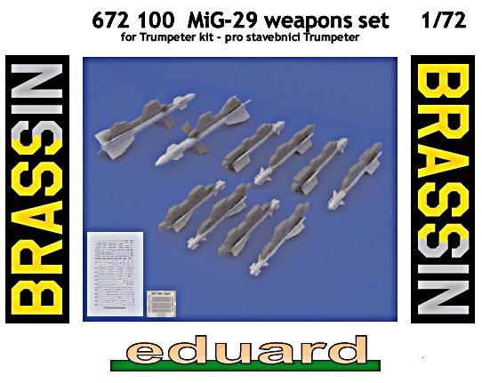 EDUARD 1//72 AIRCRAFT MIG29A WEAPONS SET FOR TSM PHOTO-ETCH /& RESIN 672100