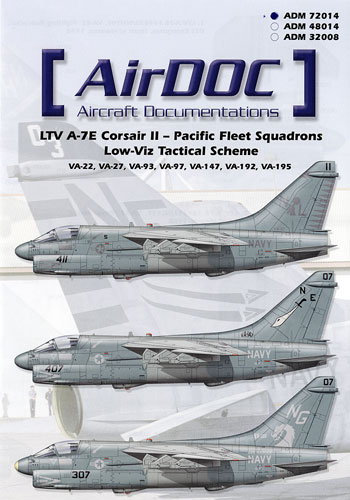 Navy Pacific Fleet Squadrons Low Viz AirDoc Decals 1/72 LTV A-7E CORSAIR II U.S