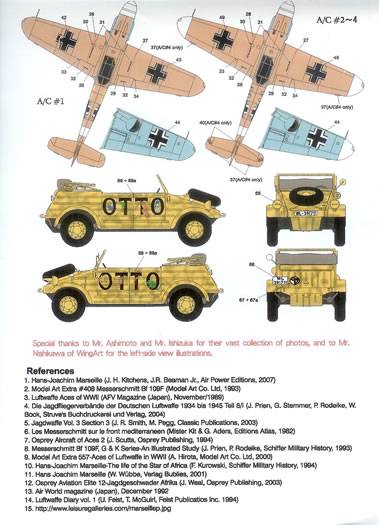 LifeLike Decal 1/72 Me.109 Pt.2 Marseille with his Kubelwagen - 72-018