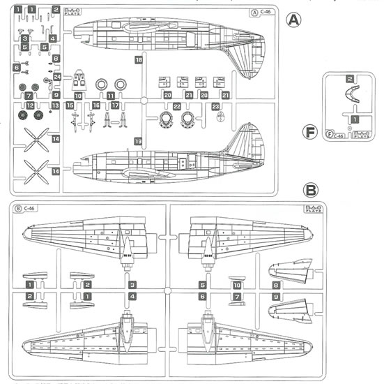 Platz 1/144 Curtiss C-46D Commando Transport - JASDF & USAF Markings, #PD21