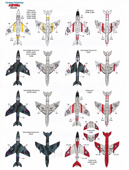 1/72 Airfile Hawker Hunter Twin Seater Decals Fantasy Printshop 27 Options 