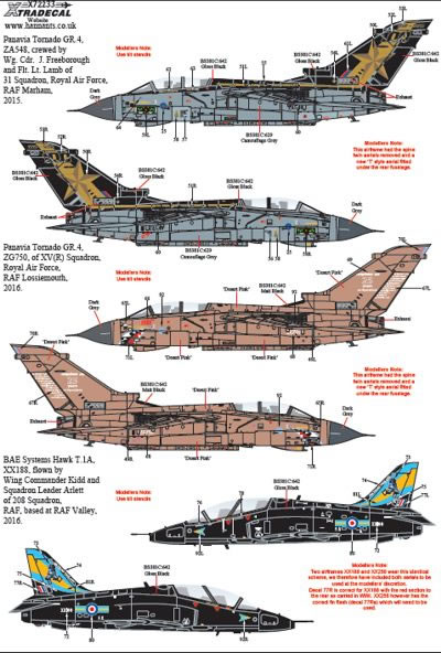 Xtradecal  decals 1/72 Tornado F3 75 Years 1916-91     K11 