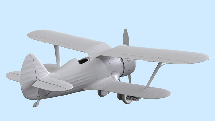 ICM Models 1/32 I-153 Chaika WWII Soviet Fighter Plastic Model Kit 32010 