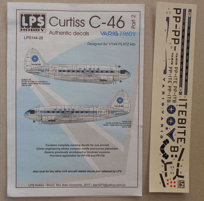 LPS Decals 1/144 DOUGLAS DC-4 SKYMASTER AEROVIAS BRASIL Green Color Scheme 