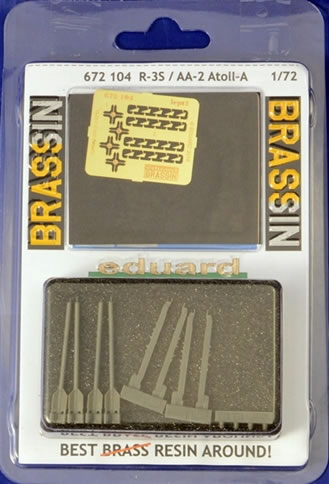 4.pcs Eduard Brassin 672104 1/72 R-3S AA-2 Atoll-A missiles with racks 