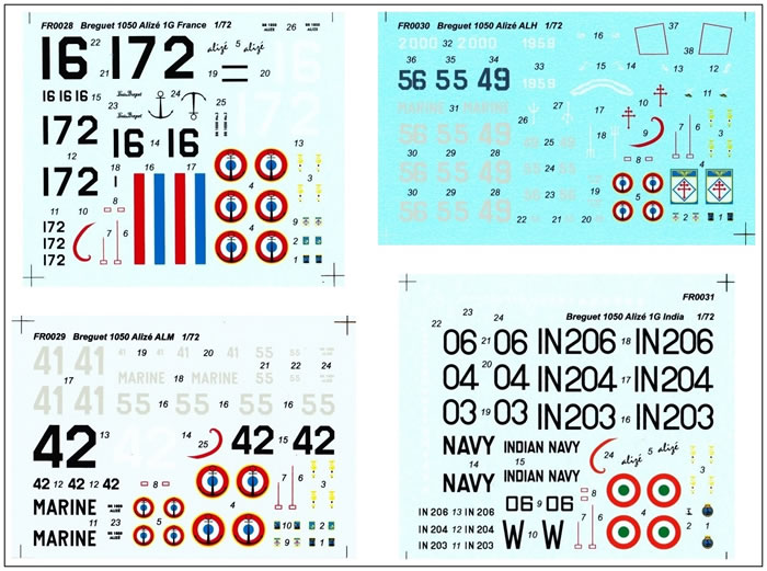 Azur serie FRROM 1/72 Breguet 1050 Alize 1G, ALM & ALH
