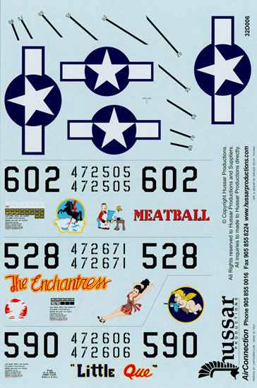 P-51D Mustang 1/48 scale 48007 Hussar Productions decals 