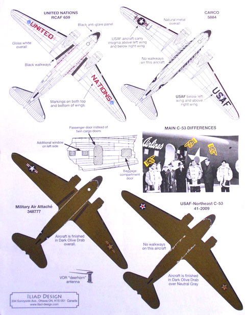 Iliad Decals 1/72 UNUSUAL C-47 DAKOTA Transports 
