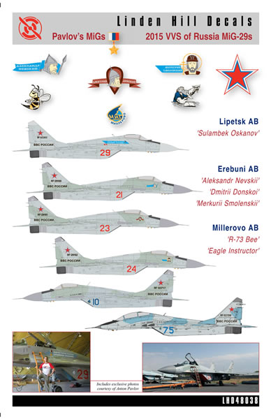 Details about   Linden Hill 1/72 decal Lipetsk Top Guns Russian AF TsBP i PLS Su-27 MiG-29 