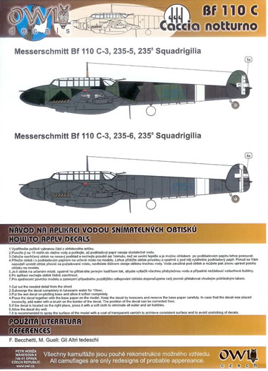 Owl Decals 1/32 MESSERSCHMITT Bf-110D DACKELBAUCH 