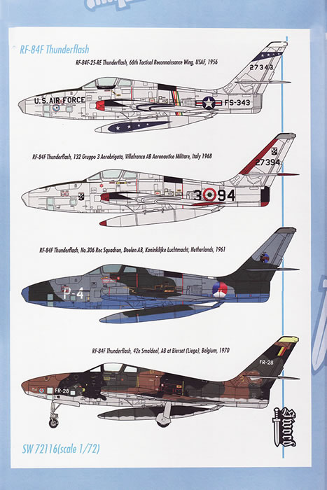 Model kit US/Italy/Bel/Neth Sword 1/72 SW72116 Republic RF-84F Thunderflash 