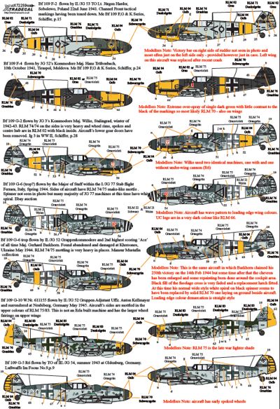 Xtra Decals 1/72 MESSERSCHMITT Bf-109 Stab Part 1