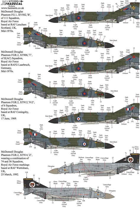 Xtra Decals 1/48 MCDONNELL DOUGLAS FG.1 & FGR.2 PHANTOM II in RAF SERVICE Part 2